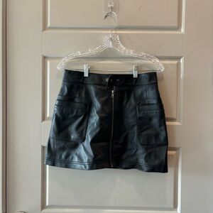 Free people faux leather biker skirt
